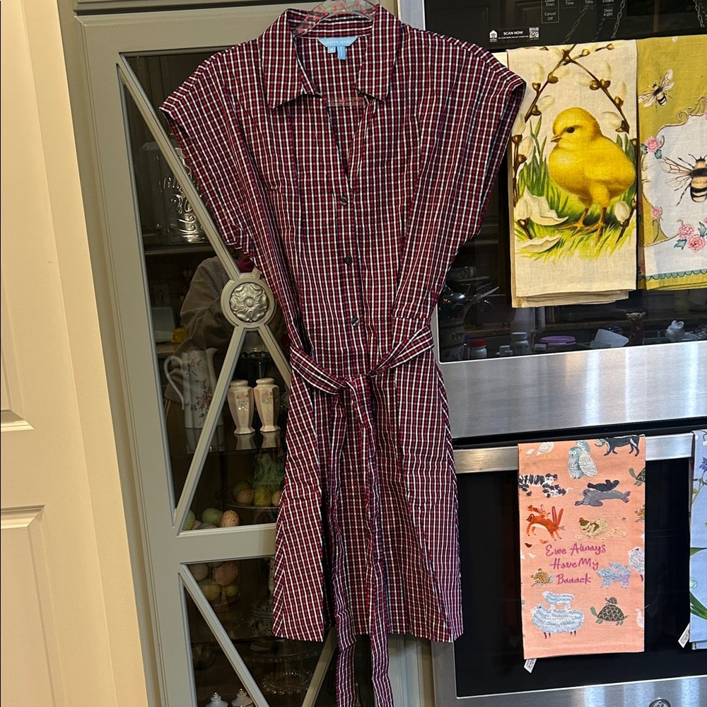 Draper James Red Plaid Shirt Dress